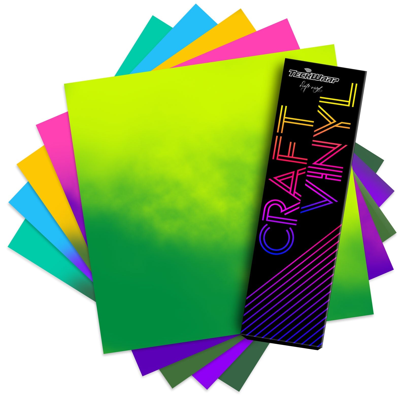 Neon Cold Color Changing Vinyl Sheets Pack( 5 PCS)